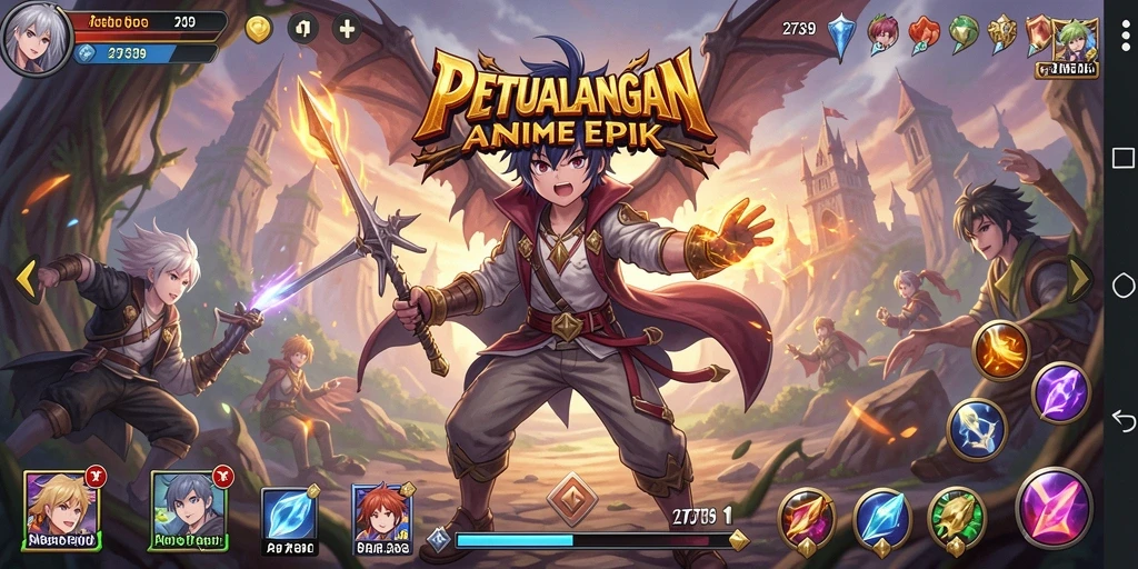Tampilan gameplay 2739 dengan karakter anime yang dinamis.