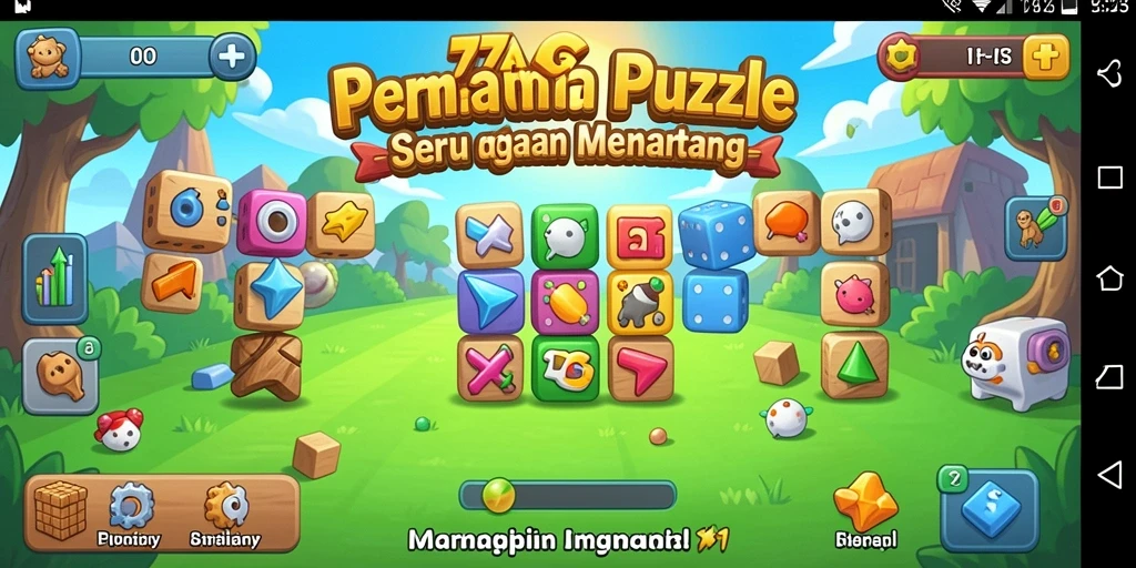Screenshot gameplay 77AG menampilkan teka-teki yang menarik dan interaktif.