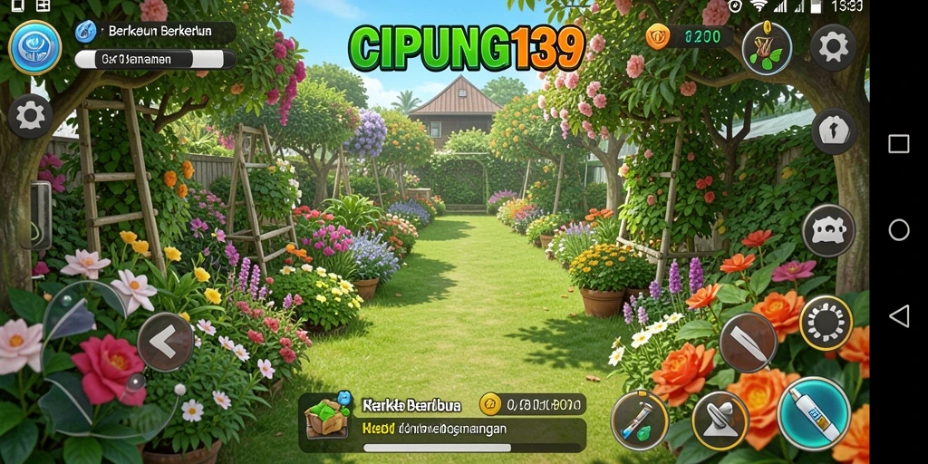 Tampilan gameplay <strong>CIPUNG138</strong> yang menarik saat berkebun.