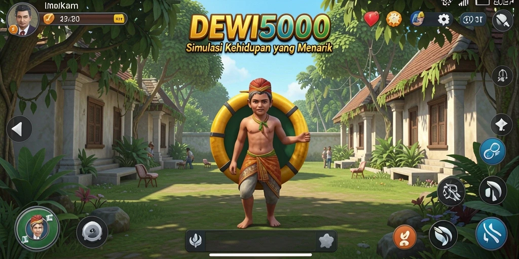 Tampilan gameplay menawan dari DEWI5000 dengan interaksi yang aktif.