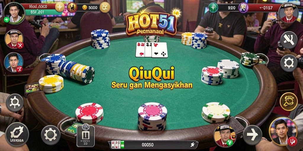 Gameplay seru HOT51 dengan tampilan kartu QiuQiu.