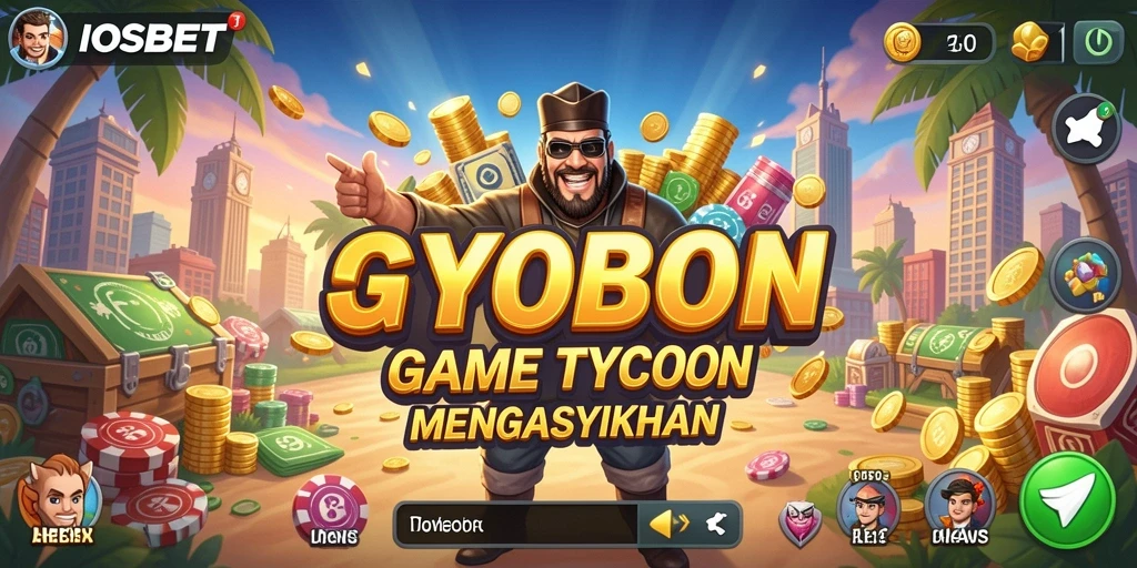 Screenshot utama IOSBET menampilkan gameplay mengasyikkan dengan manajemen bisnis yang aktif.