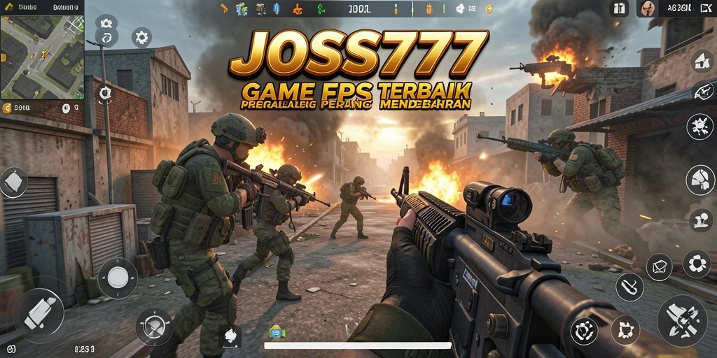 Screenshot gameplay JOSS777 menampilkan aksi pertempuran seru di lokasi strategis.