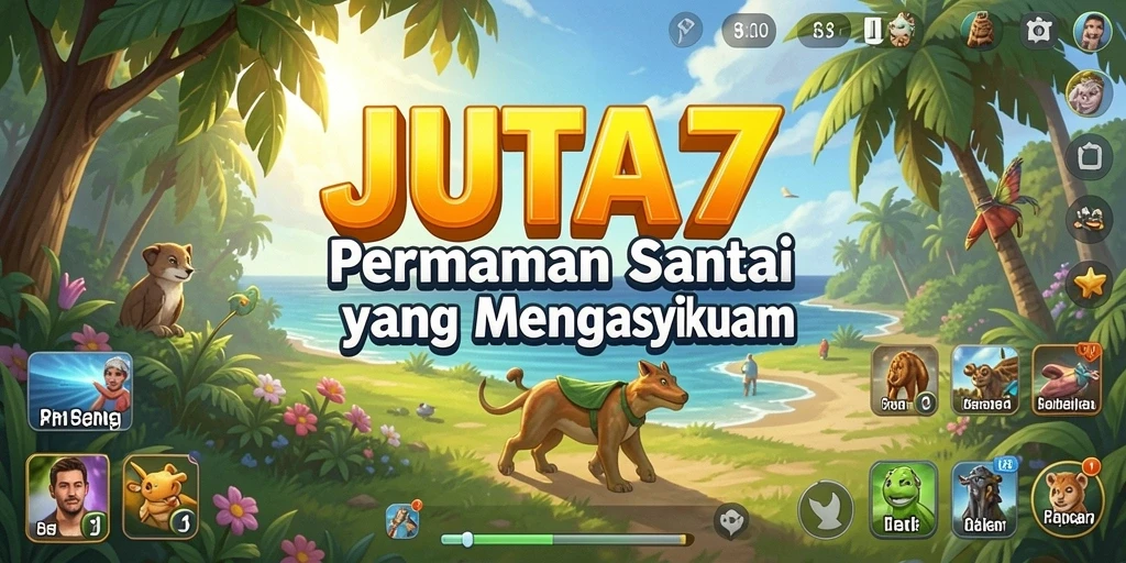 Screenshot utama JUTA7 menampilkan gameplay yang menyenangkan.