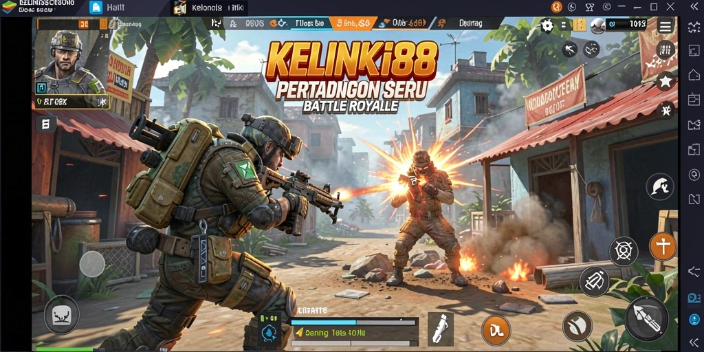 Tangkapan layar menampilkan aksi seru dalam permainan Battle Royale KELINCI88.
