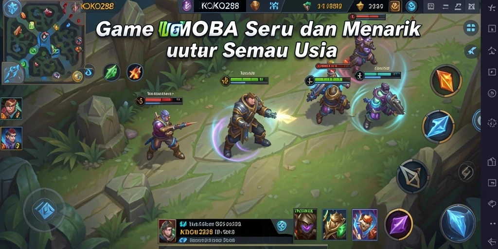 Screenshot gameplay KOKO288 menampilkan aksi seru di arena MOBA.