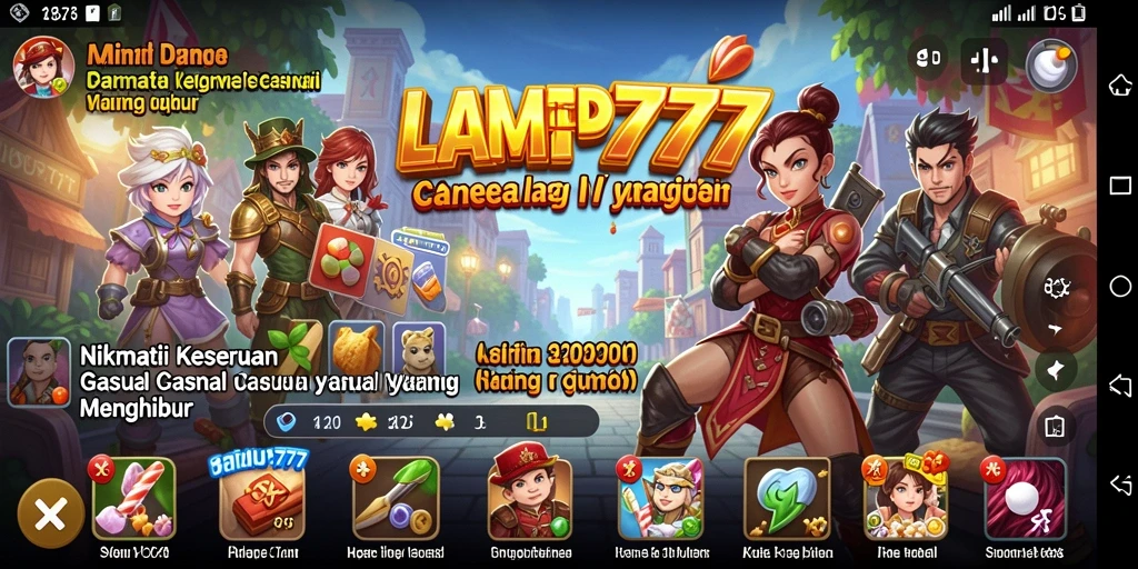 Screenshot LAMPU777 menunjukkan gameplay yang menarik dan ceria.
