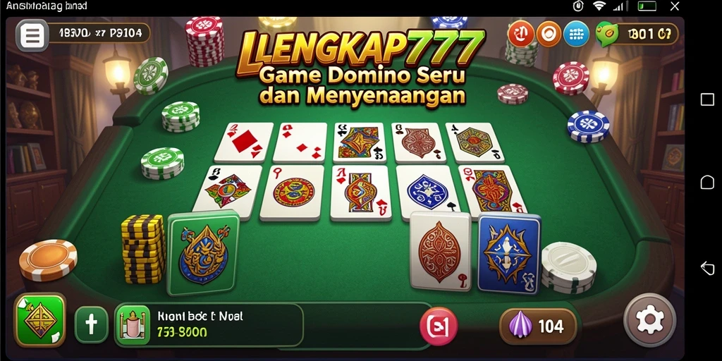 Tampilan seru gameplay Domino di LENGKAP777.