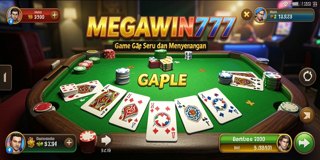 Tampilan gameplay seru MEGAWIN777 yang penuh aksi Gaple.