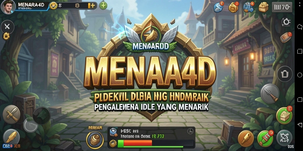 Tampilan gameplay <strong>MENARA4D</strong> dengan menara yang sedang dibangun.