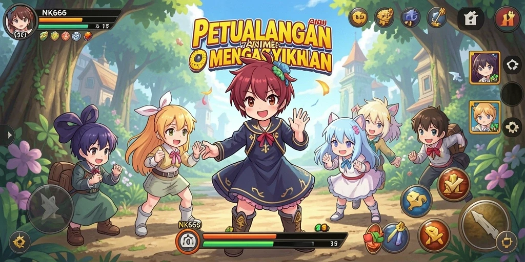 Screenshot NK666 menampilkan aksi karakter dalam pertarungan anime yang intens.