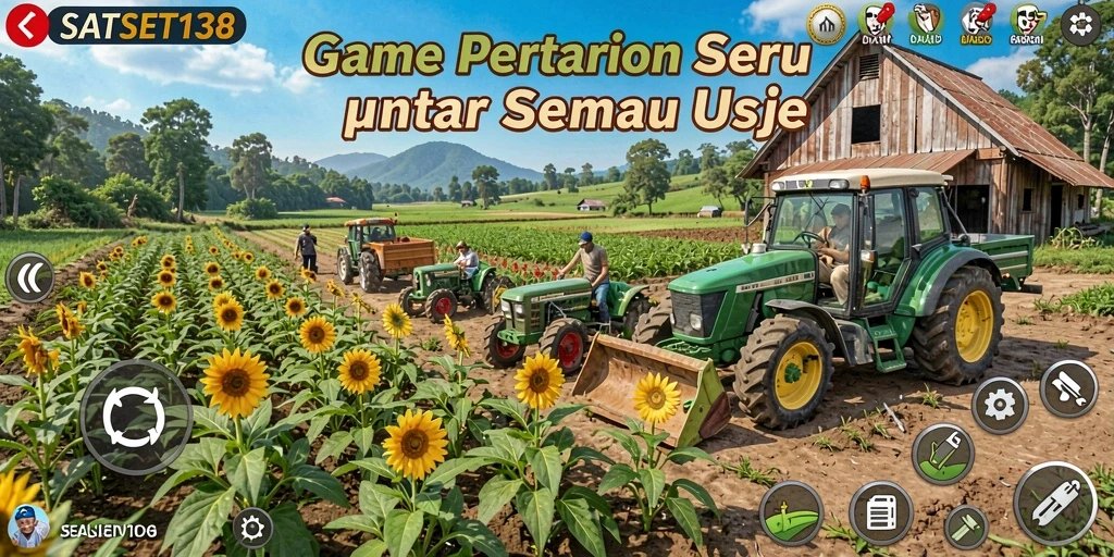 Screenshot utama SATSET138 memperlihatkan keseruan gameplay pertanian.