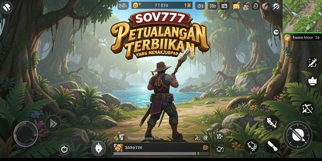 Screenshot menampilkan pemain menjelajahi dunia terbuka yang luas.