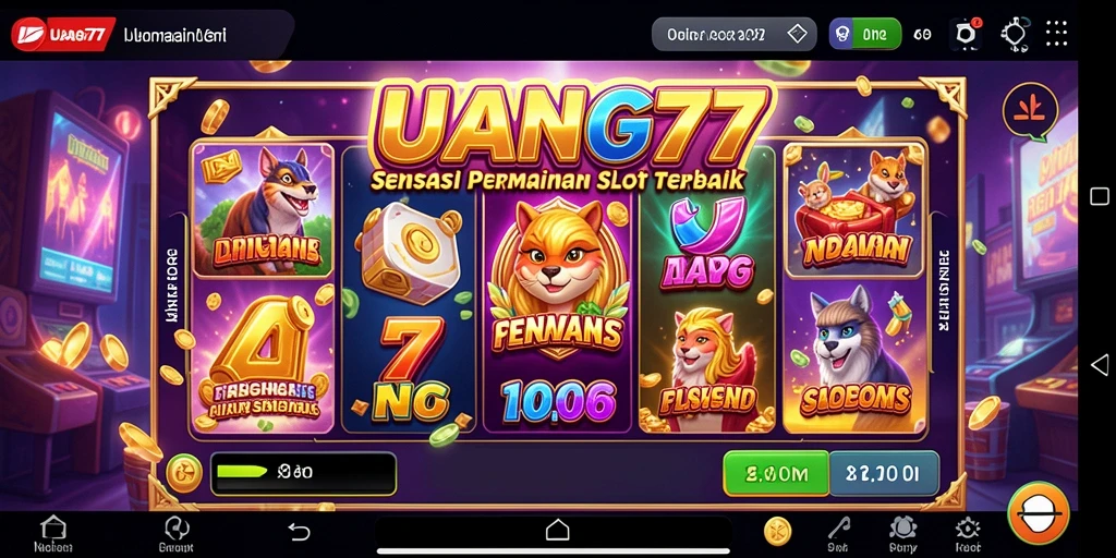 Tampilan gameplay menarik dari UANG77 dengan gulungan yang berputar.